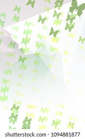 Abstract vertical background with flying butterflies. Vector clip art.