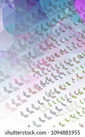 Abstract vertical background with flying butterflies. Vector clip art.