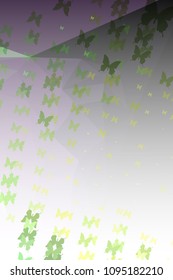 Abstract vertical background with flying butterflies. Vector clip art.