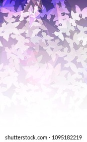 Abstract vertical background with flying butterflies. Vector clip art.