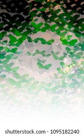 Abstract vertical background with flying butterflies. Vector clip art.