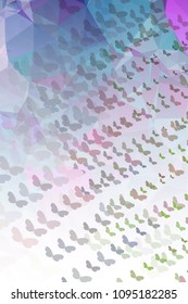 Abstract vertical background with flying butterflies. Vector clip art.