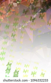 Abstract vertical background with flying butterflies. Vector clip art.