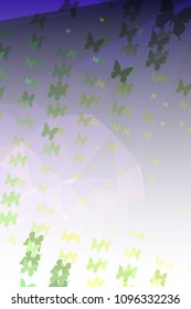 Abstract vertical background with flying butterflies. Vector clip art.