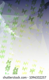 Abstract vertical background with flying butterflies. Vector clip art.