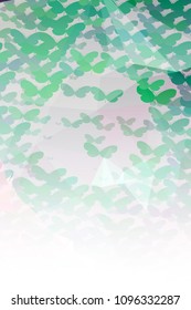 Abstract vertical background with flying butterflies. Vector clip art.