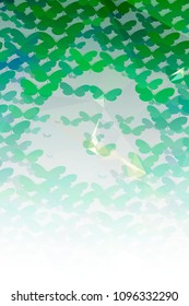 Abstract vertical background with flying butterflies. Vector clip art.