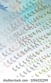 Abstract vertical background with flying butterflies. Vector clip art.
