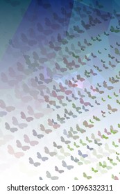 Abstract vertical background with flying butterflies. Vector clip art.