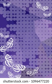 Abstract vertical background with flying butterflies and dots. Vector clip art.