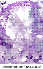 Abstract vertical background with flying butterflies and dots. Vector clip art.