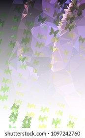 Abstract vertical background with flying butterflies. Vector clip art.
