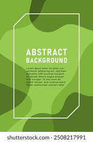 Abstract Vertical Background Green Free Shapes with Contrast Colors Beautifully curved in the middle with a white frame and text designed for book covers, posters, brochures, magazines.