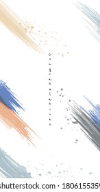 Resumen de fondo vertical de diseño mínimo con pincel de color de agua en tonos tierra. Vector de salpicadura de acuarela artística utilizado como elemento en el diseño decorativo de tarjeta, banner, cabecera.