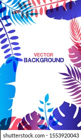 Abstract vertical background social media stories wallpapers with leaves and plants  with copy space for text 