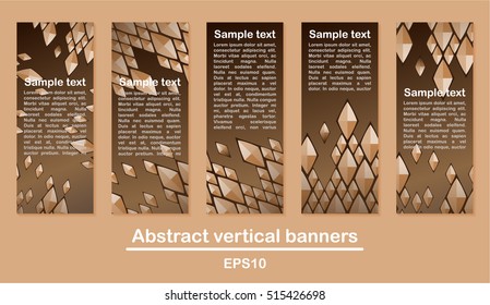 Abstract vertical banner. Brown and grey.