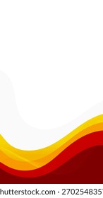 Banner vertical abstrato com ondas vermelhas e laranjas