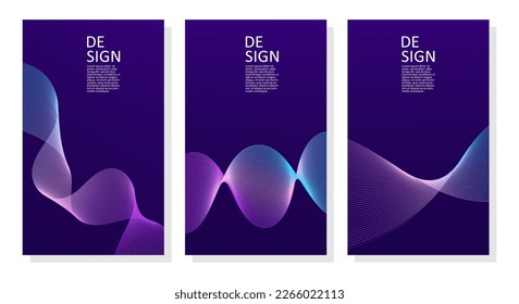abstract vertical banner template with lines and gradient