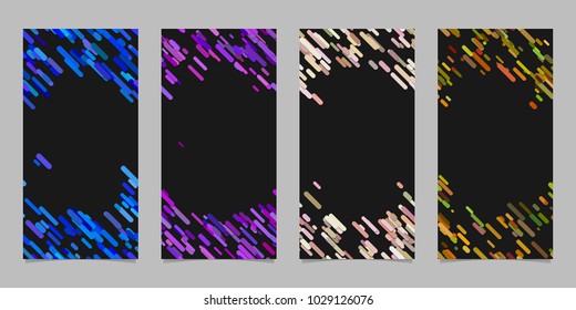Abstract vertical banner template set with colored diagonal stripes
