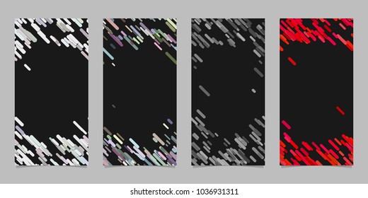 Abstract vertical banner template set with colored diagonal stripes
