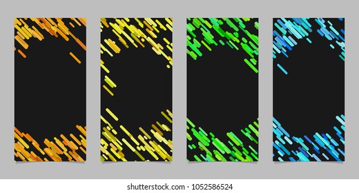 Abstract vertical banner template set with colored diagonal stripes