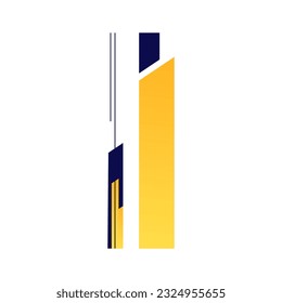 Resumen del diseño de elementos de folleto de líneas verticales negras y amarillas. Ilustración vectorial con espacio de copia vacío para texto. Formas editables para la decoración de afiches. Marco creativo y personalizable