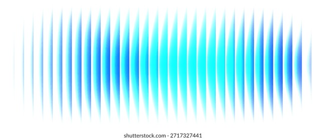 Abstract vertical blue light bar pattern background with glowing cyan center, creating a vibrant digital sound wave or equalizer effect, isolated on