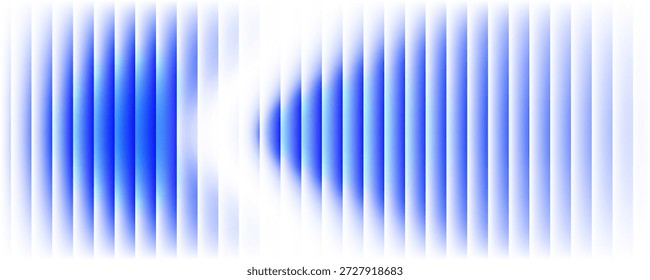 Fondo de patrón de barra de luz azul de Vertical Abstractas con centro cian brillante, creando una onda de sonido digital vibrante o efecto de ecualizador, aislado en