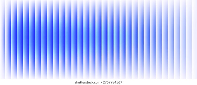 Abstract vertical blue light bar pattern background with glowing cyan center, creating a vibrant digital sound wave or equalizer effect, isolated on