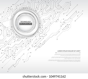 Abstract vertical circuit board. High-tech technology background. Futuristic vector illustration.