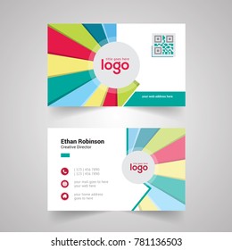 abstract vertical colorful Design Of Business Card. Clean Business Card Template. Vector Illustration