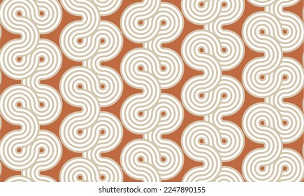 Resumen Líneas Complejas verticales Tribales Tiras de Laberinto Hipnótico Retro Knot Geométrico Seamless Upholstery Vector Patrón Diseño Decorativo Mínimo Tones Marrones