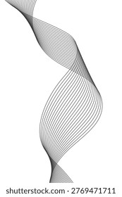 Abstract Vertical Elegant Wave Lines Vector Illustration Isolated on White Background for Modern Portrait Poster Design