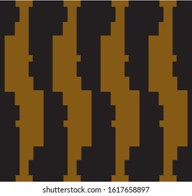Abstract of vertical ethnic pattern. Design flat gold on black background. Design print for illustration, texture, textile, wallpaper, background. 