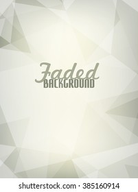 Abstract vertical faded background with transparent triangles. Backdrop for retro poster. Vector graphic pattern