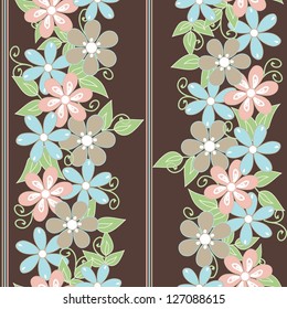 Abstract vertical flower seamless pattern background