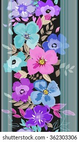 Abstract vertical flower seamless pattern background