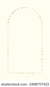 Abstract vertical frame with golden dots pattern. Gold Christmas Fairy Lights Frame Border.