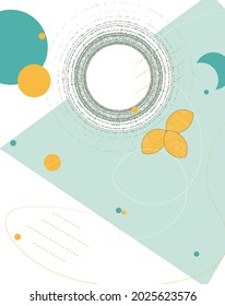 Resumen, vertical, fondo geométrico en color azul y naranja en vector