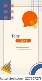 Abstract vertical geometric background with memphis style elements and place for text. Vector illustration for your design.