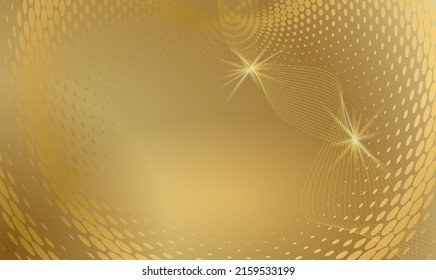 Abstract vertical gold glow wavy stripes, circles, shapes on golden background. Creative line art design elements. Vector illustration EPS10 luxury style for wedding invitation, celebration, gift card