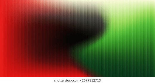 Gradiente vertical abstrato de cores vibrantes em transição de vermelho para verde amarelo e preto em um fundo de mosaico pixelado