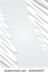 Abstract vertical grayscale irregular waves background template. Vector illustration.