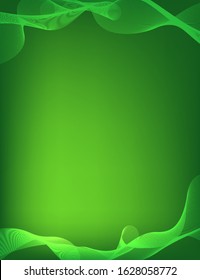 Abstract vertical green wave layout background