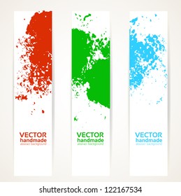 Abstract vertical handdrawing banner set
