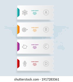 infografías verticales abstractas 4 pasos para fondo de ilustraciones vectoriales de presentación y negocios
