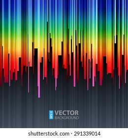 Abstract vertical infographics rainbow gradient cut stripes background. RGB EPS 10 vector illustration