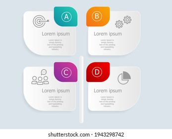 abstract vertical leaves infographics with business icons for business and presentation vector illustration