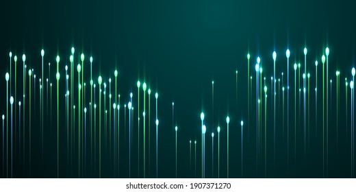 Abstract vertical line streams speed motion concept. Tech neon teal luminous elements. Information technology vertical lines innovative design. Speed motion progressive background.