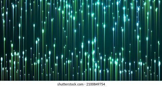 Abstract vertical line streams speed motion vector. Geometric neon teal radiance particles. Business lines movement visual design. Speed motion progressive background.
